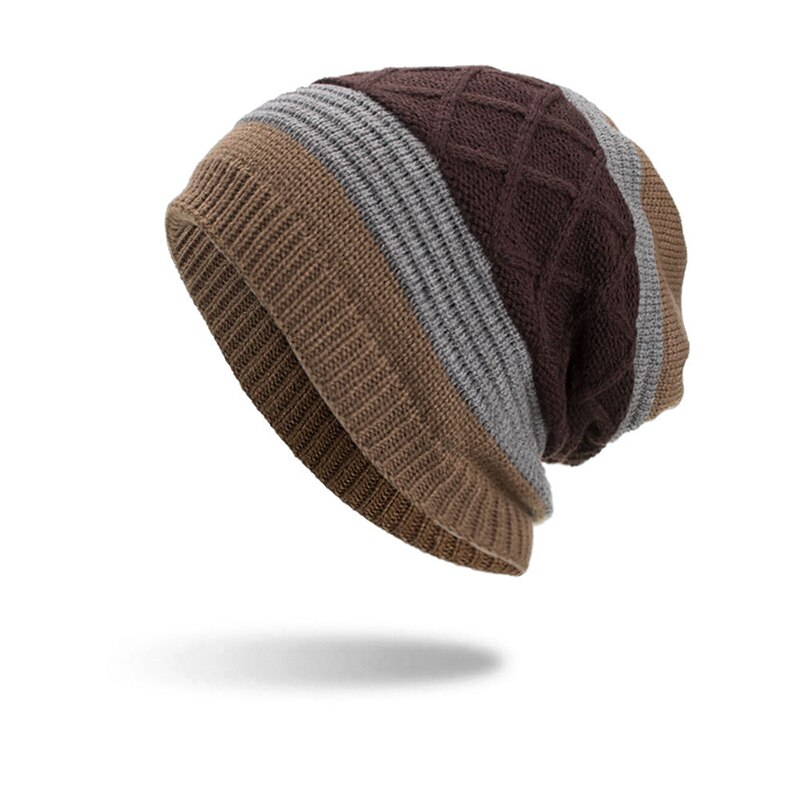 Mænds vinterhue strikkede sorte huer efterårshue tykkere varm ski vandrehjelm skullies hue bløde strikbeanies