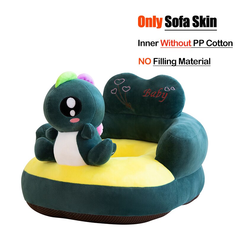 Baby sofa sædebetræk anti-fald spædbarn småbørn lær at sidde fodringsstol uden filler plys stol hud til børn: Dækning c
