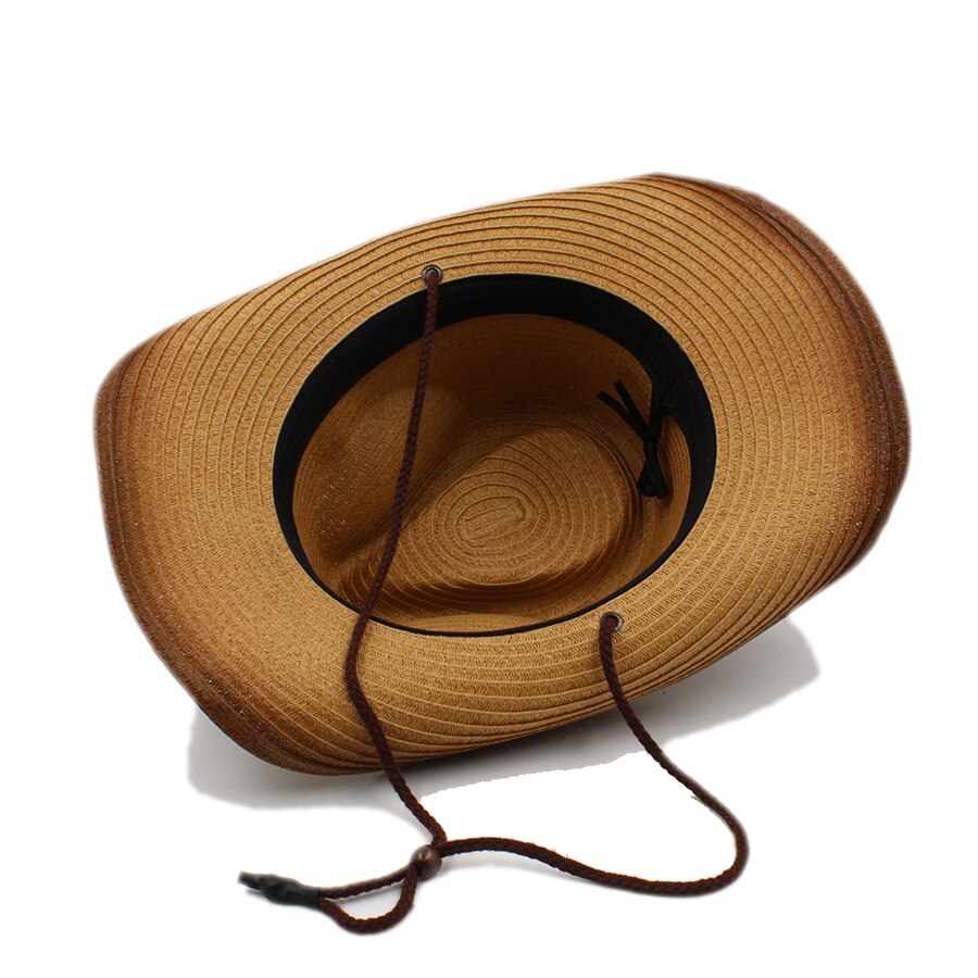 Dames heren stro holle western cowboyhoed voor heer cowgirl jazz kerk pet vader zomer sombrero strand zonnehoed