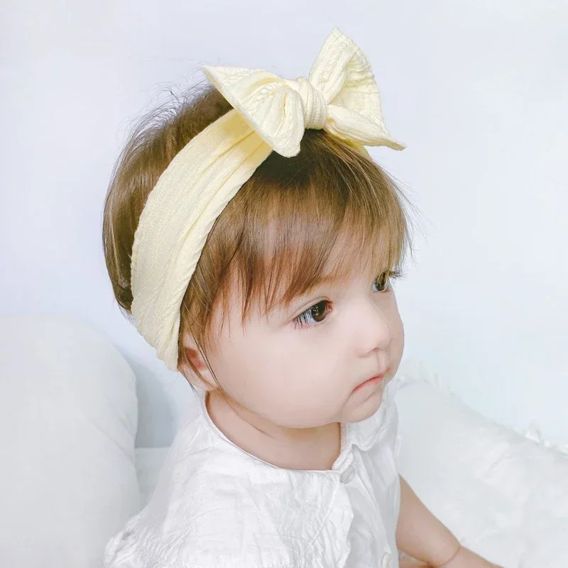 1 stücke Neugeborenen Baby Stirnband für Mädchen Elastische Stricken Kinder Turban Bögen Weiche Nylon Kinder Headwear Haar Zubehör