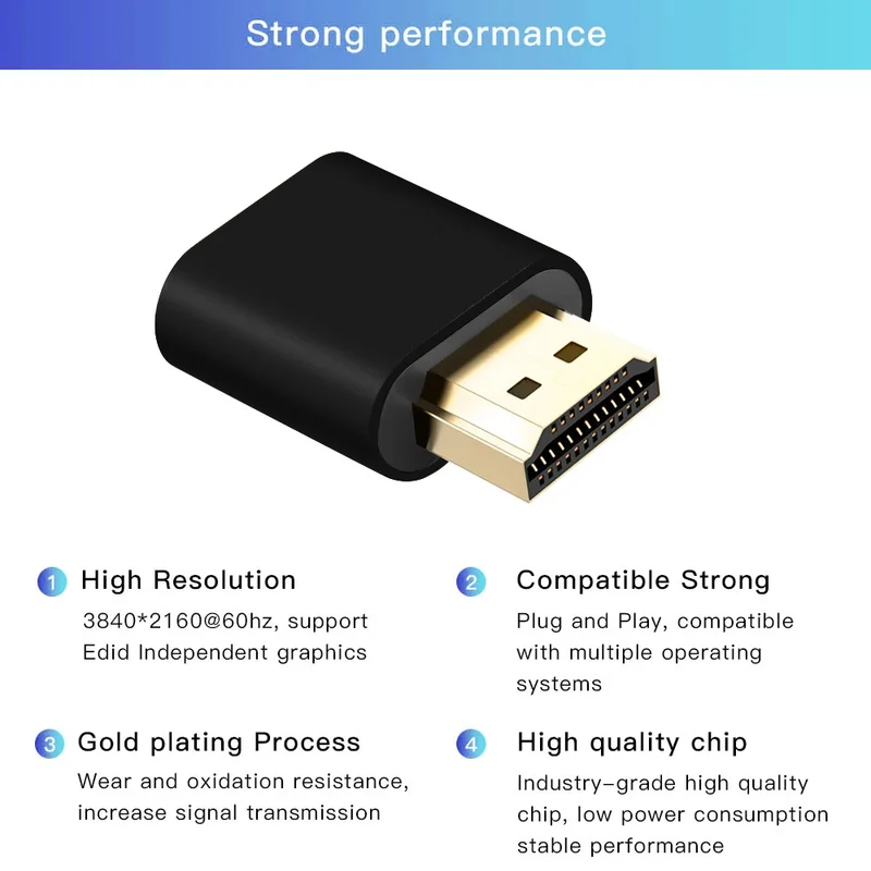 1/2/3/4/5/6Pcs HDMI EDID Emulator Adapter Dummy Plug Display Passthrough Eliminated Emulator Virtual Monitor 4K For PC Laptop