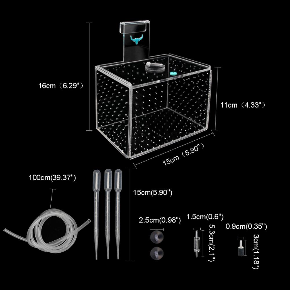 Senzeal Aquarium Acrylic transparent isolation box fish reproduction Incubator Box With Sucker For Baby Fish Hatchery Rooms