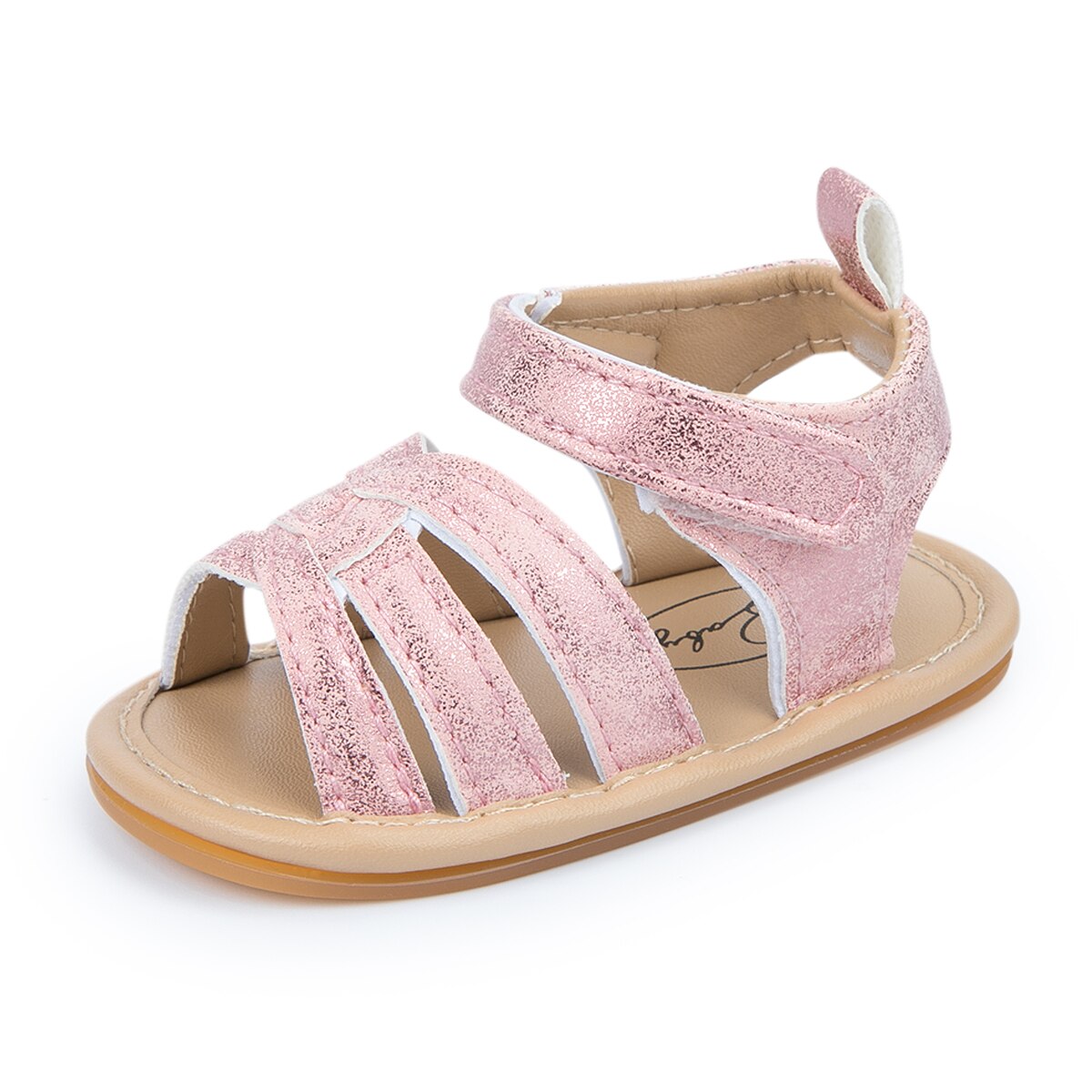 Pasgeboren Baby Meisje Sandalen Outdoor Haak-Loop Platte Rubberen Zool Anti-Slip Peuter Eerste Wandelaars Leuke Zomer Wieg schoenen 0-18M: Roze / 13-18 months