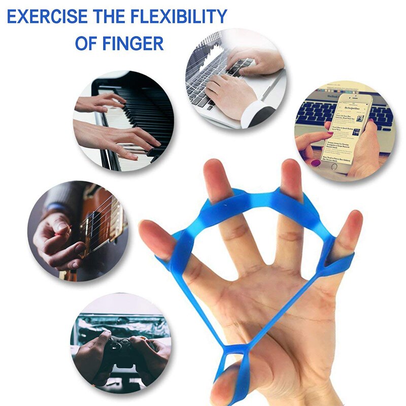 1 or 2 pcs Finger Stretcher Hand Resistance Bands Hand Extensor Exerciser Finger Grip Strengthener Strength Trainer Gripper Set