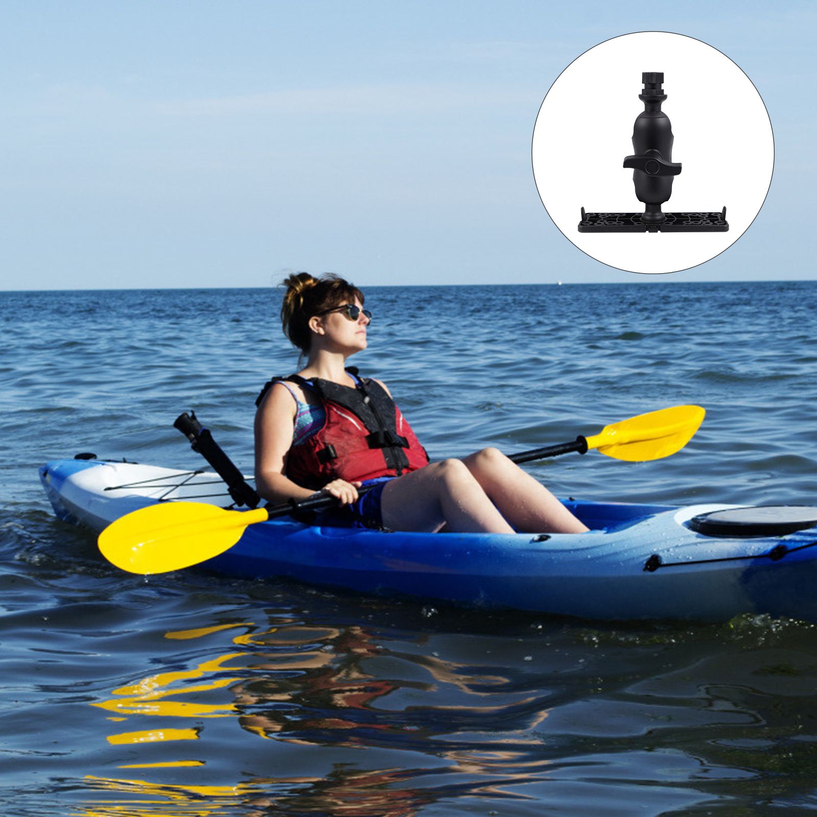 Multi-Functional Universal Kayaking Marine Electronic Fish Finder Mount Fishfinder GPS Plate Rotating Boat GPS MAP Supporter