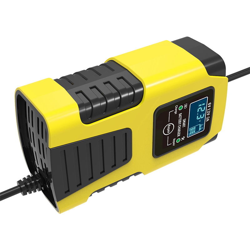 Automatische 2A 6V 12V Auto Acculader Lood-zuur GEL AGM Nat Calcium Deep Cycle VRLA Puls Reparatie met LCD Display