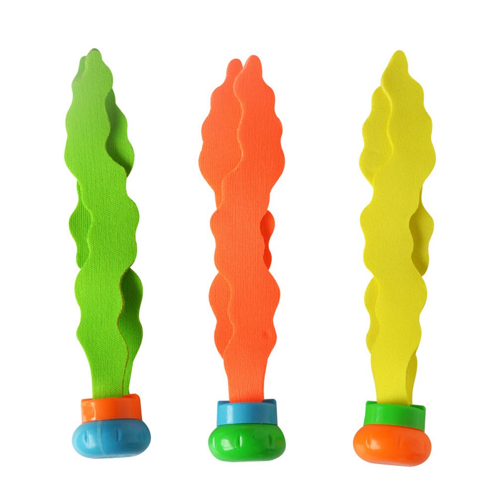 Gioco di immersioni Set di giocattoli piscina giocattolo da lancio immersione anelli da nuoto cerchio subacqueo bambini regalo estivo piscina da spiaggia giocattolo da allenamento per immersioni: 3pcs Seaweeds