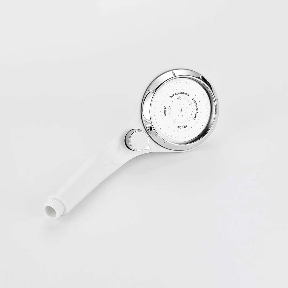 Stainless Steel Handheld Shower Head,Shower Handle with A Shut Off Switch And Button Of Adjusting Water