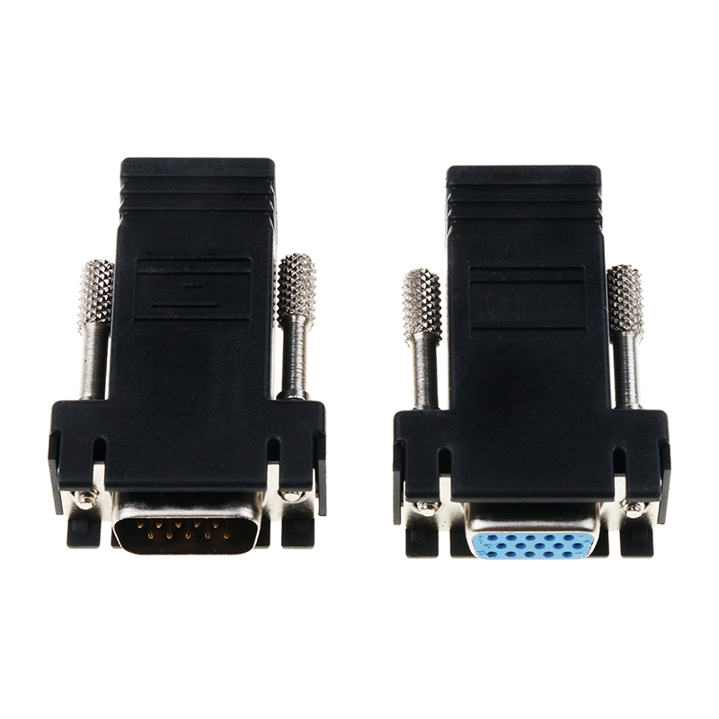 kebidu RJ45 LAN CAT5 CAT6 to VGA Extender Adapter Plug Network Cable Practical Connector Converter for PC Laptop: Male and Female