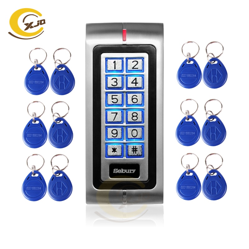 XJQ Rfid Door Access Control System Sebury Metal Keypad 125KHz Proximity Card Standalone Access Control With 1000 Users