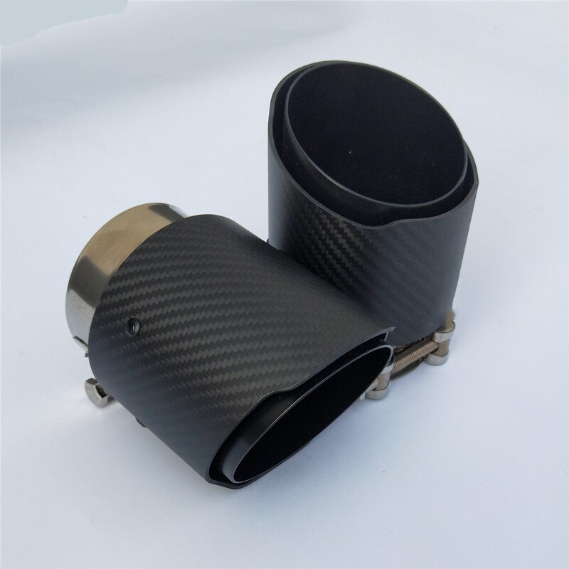 Carbon Fiber Staart Keel 80Mm Inlaat 101Mm Outlet Staight-Sided Matte Uitlaatpijp Tip Fit Voor Mazda CX5 CX4