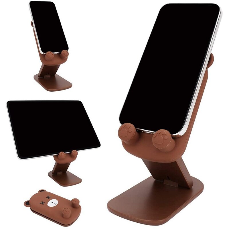 Niedlicher bären-tischhandyständer, cartoon-handyständer für ipad, ausziehbar, verstellbarer winkel, kompatibel mit allen handys/tablets.
