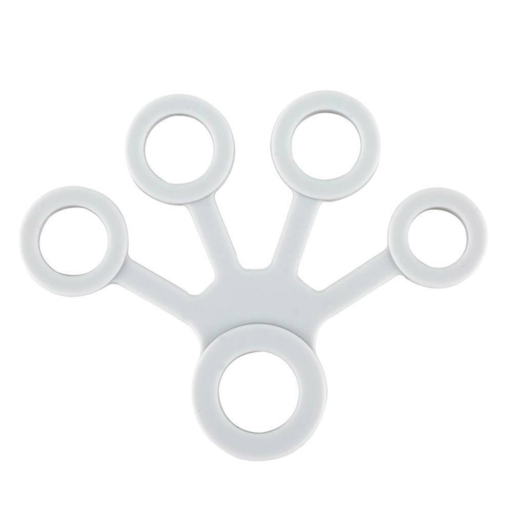 Finger Hand Grip Strengthener Silicone Hand Resistance Band Strength Trainer Fingers Exerciser ZJ55: Light Grey