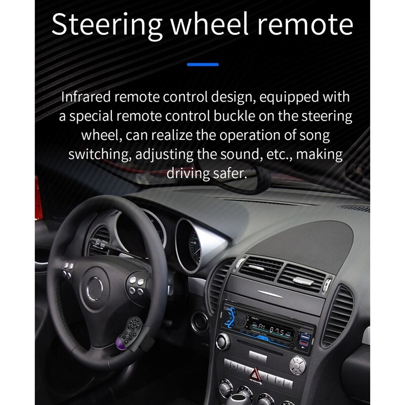 1Din Auto Mp3 Player Power-Off Geheugen Stem Assistent U Disk Card Fm Radio Bluetooth Verbinding Speler