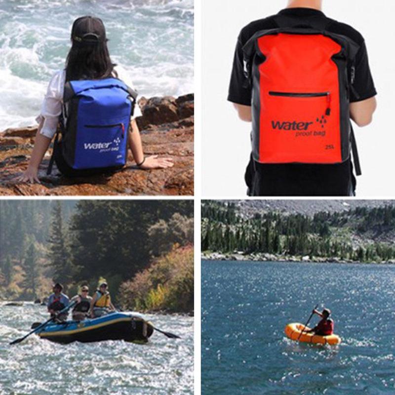 Bolsa de natación impermeable para exteriores, mochila de almacenamiento de 25L, para Rafting, canoa, kayak, río, 530g