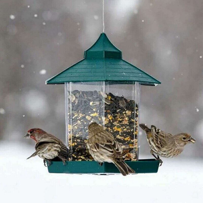 Wild Bird Feeder Outdoor Bird Feeders Food Container Hanging Gazebo Bird Feeder For Garden Decoration