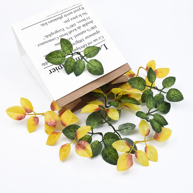 10/20 stycken sidenrosor blad jullöv konstgjorda växter dekorativa blommor kransar bröllop heminredningstillbehör