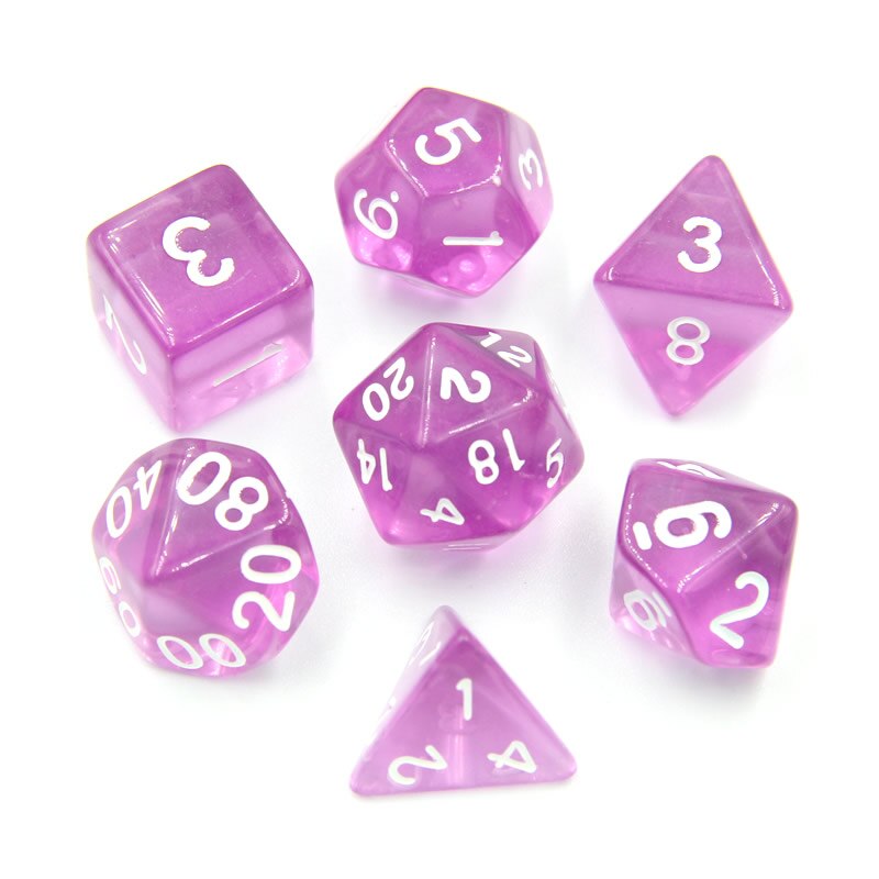 7PCS/SET Polyhedral Digital Dice Mixed D4 D6 D8 D10 D12 D20 DND Dice for RPG Role Playing Board Games: tou-01