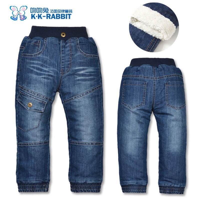 Inverno Cashmere di Spessore Dei Ragazzi Dei Jeans Dei Capretti Dei Pantaloni Dei Pantaloni Del Bambino Dei Bambini Dei Jeans