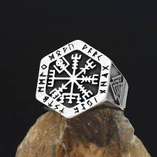 Onlysda Viking Valknut Jewelry Rings Valknut Norse Spirit Stainless Steel Gothic Vegvisir Jewelry For Man OSR550