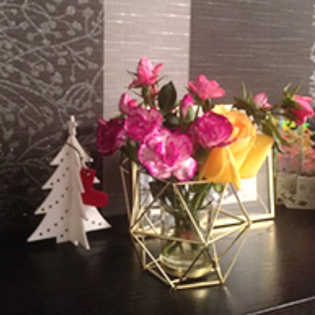 Touch nordic style 3d geometrisk lysestage metal væg lysestage lampet matchende lille fyrfadslys tilspidset lysestage