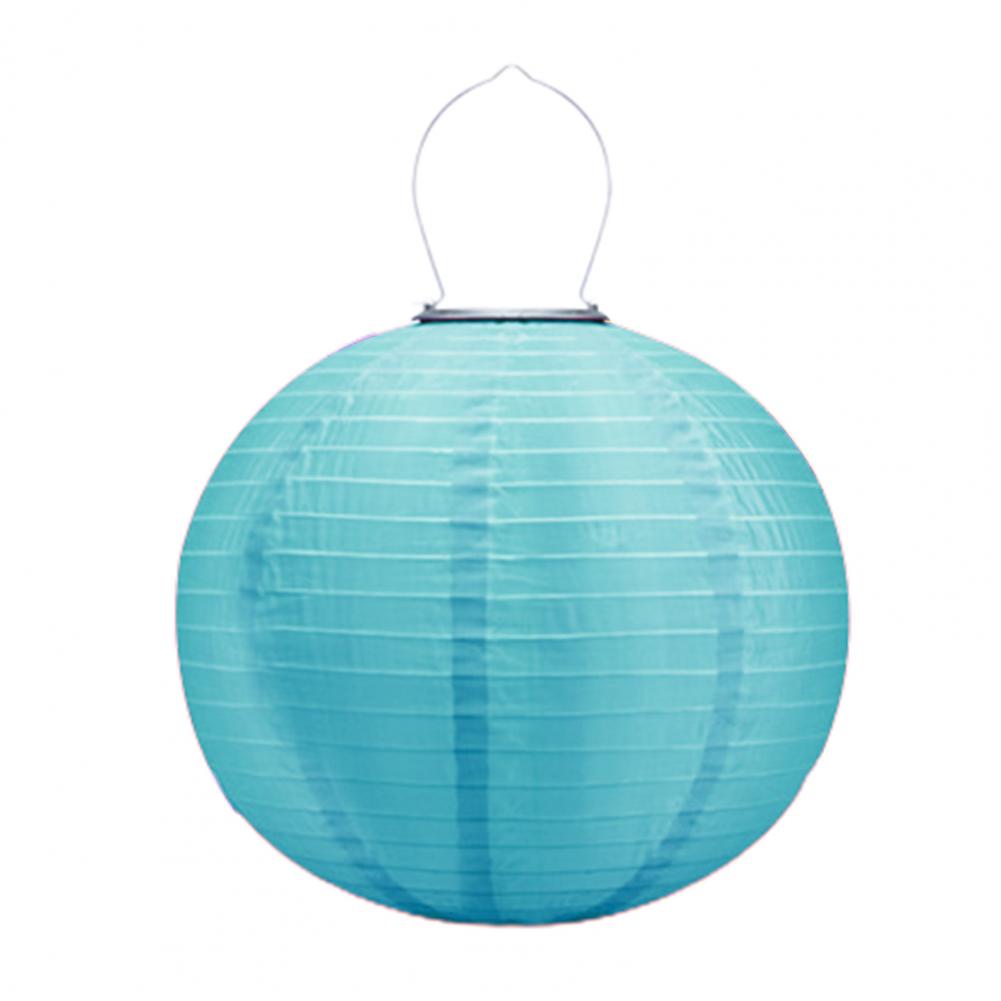 30cm Solar Chinese Style Lantern Hanging Lamp IP44 Waterproof Automatic Charging Outdoor Solar Lantern LED Garden Decor Light: Blue