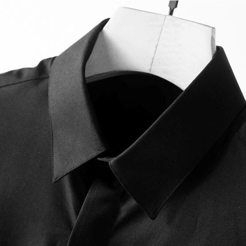 Top Brand Shirt men Solid Slim Long sleeve Business male Dress Shirts Social Camisas masculina Big Size 4XL