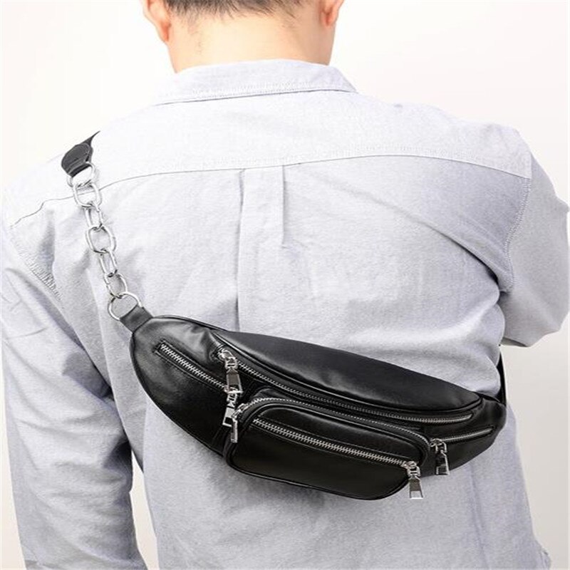 Riñoneras de piel sintética Unisex a la para hombre y mujer, riñonera negra lisa, riñonera de viaje, bolsos de hombro, riñonera 40 #