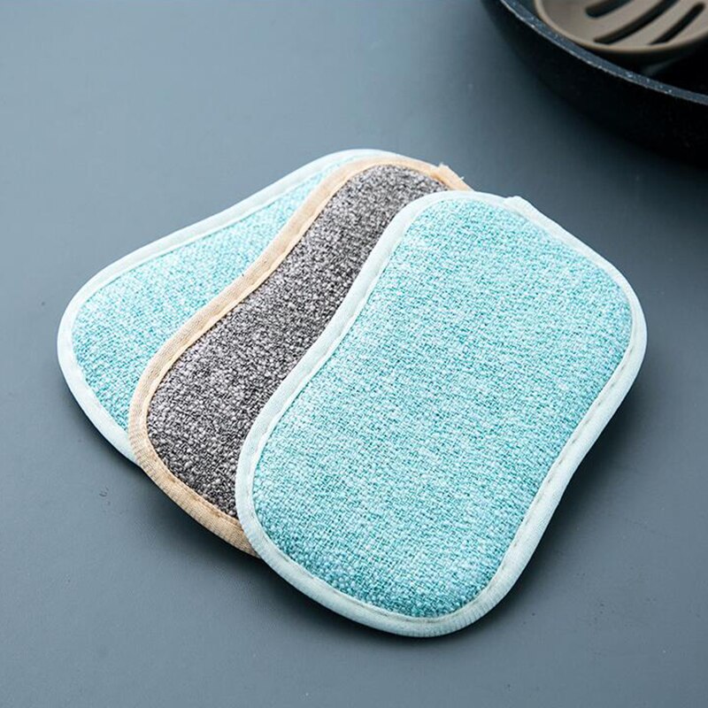 1/3/5 Pièces Double Face Tampon À Récurer De Nettoyage Réutilisable Éponges Magiques Chiffon Cuisine Essuie-tout de Nettoyage Décontamination Torchons