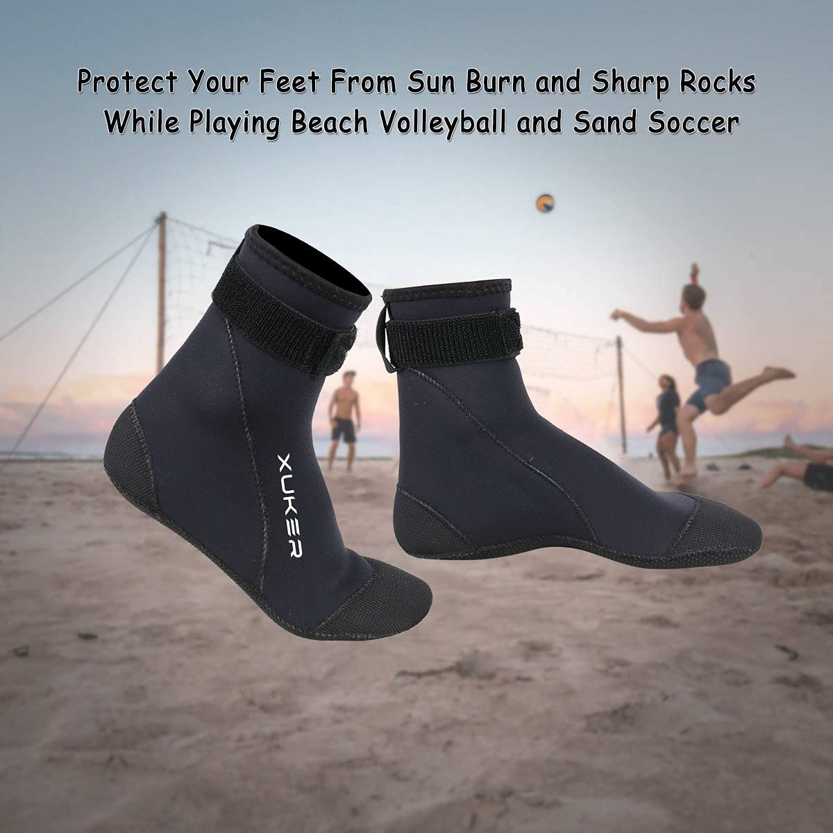 Water Booties 3mm Neoprene Socks Beach Volleyball Sand Soccer Diving Swimming Surfing Snorkeling Fishing Wading Kayaking Rafting