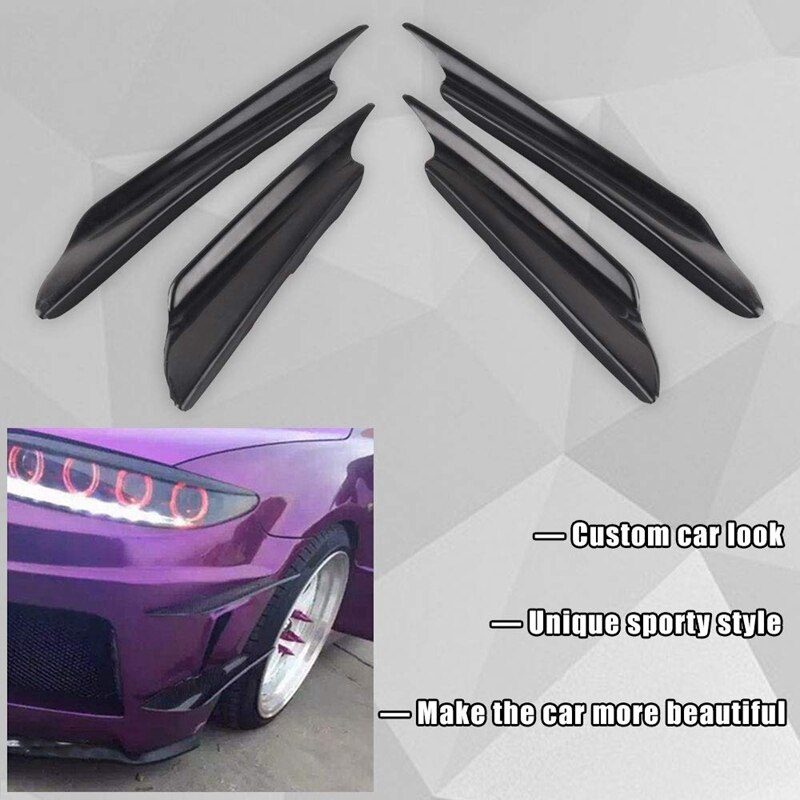 Parachoques delantero de coche Canard, divisor, Canards, Exterior, 4 Uds.