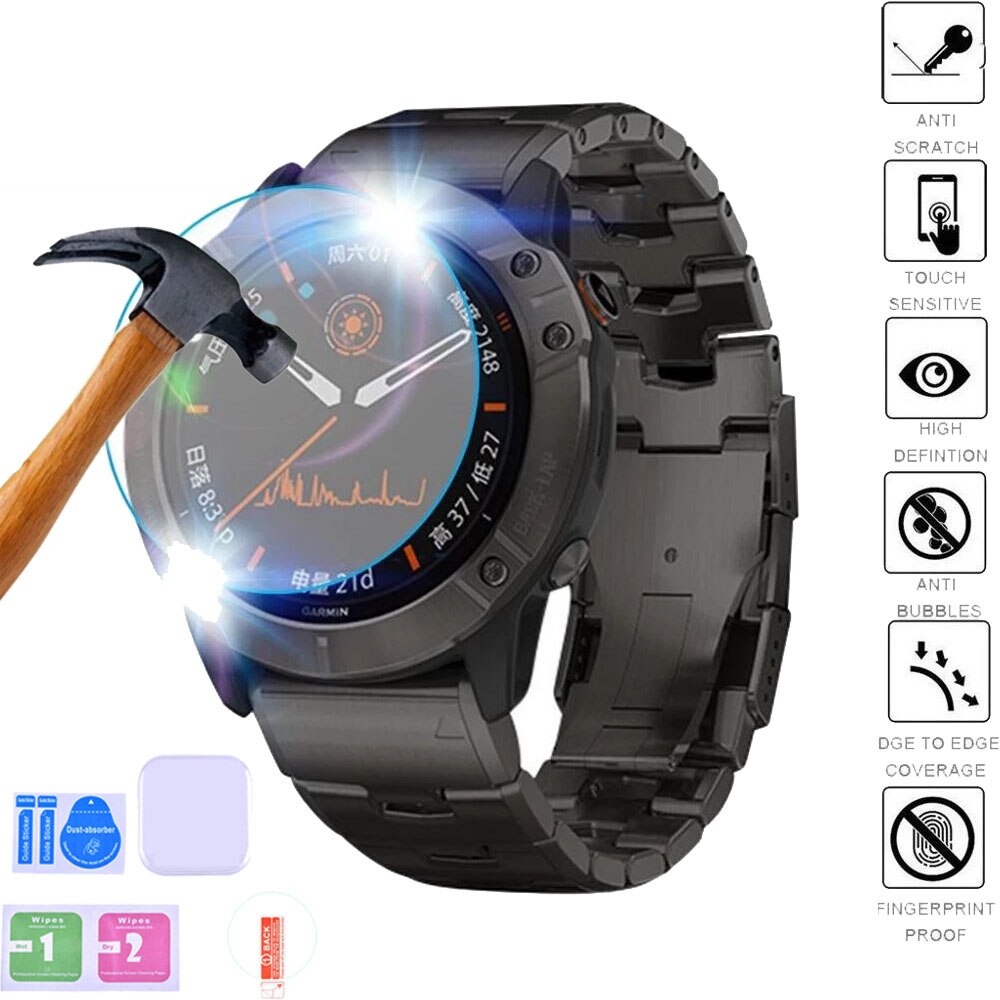 Film de protection d'écran pour Garmin Fenix 6 Pro / Fenix 6S Pro, en verre trempé, Premium, 5 pièces