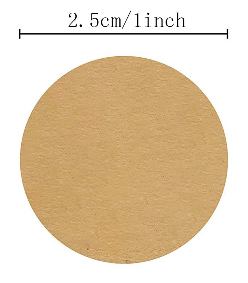 1 inch Round Natural Brown Kraft Stickers 500 Pcs per Roll DIY craft stickers for box Package Scrapbook Stationery Sticker