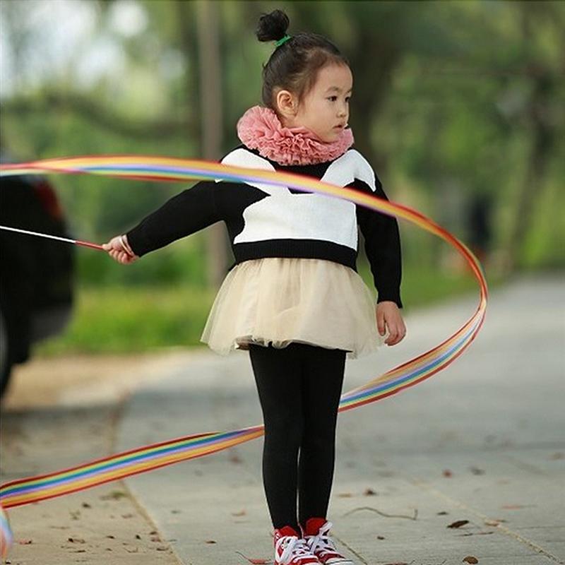 10pcs 4-Meter Colorful Rhythmic Gymnastics Ribbon Dancing Gymnastics Ribbon Silk Ribbon for Kids, Baton Twirling, Dancing