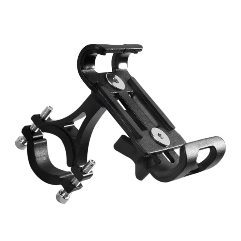 Soporte de teléfono móvil para bicicleta, sostenedor de Metal giratorio de 360 grados para Manillar de bicicleta de montaña y navegación: Black Can Rotate