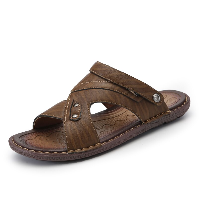 Valstone herresandaler sommertøfler ankelomslag lette stilige strandsko utendørs sandaler hombres gummi sklisikre: kaki / 11.5