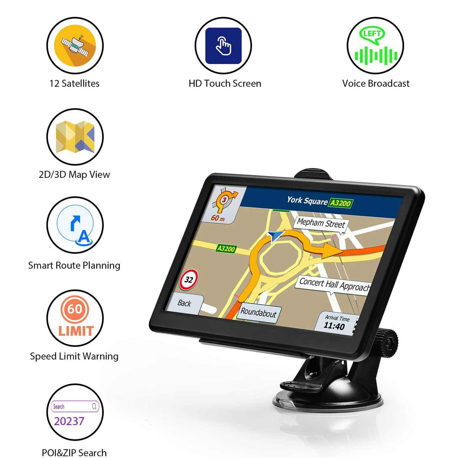 Navegador Gps portátil Navigator 8GB 256MB sombrilla Gps voz Real hablado dirección recordando mapa actualizar pantalla táctil del coche