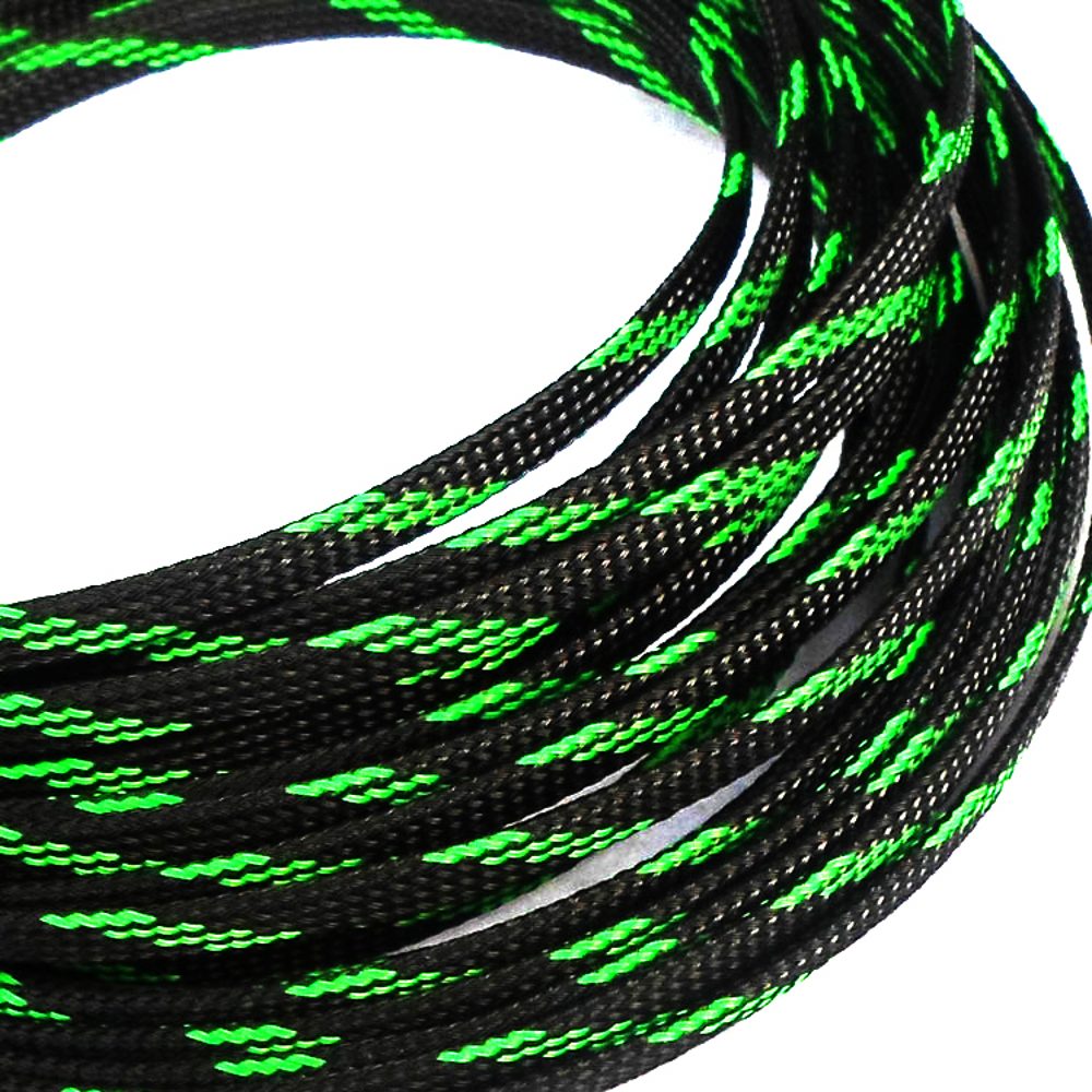 13Mm/5Mm/10Mm Pet Uitbreidbaar Gevlochten Kabel Mouw Voor Draad Bescherming Nylon Geïsoleerde Schede Gevlochten kabel Beschermhoes: Green and black4M