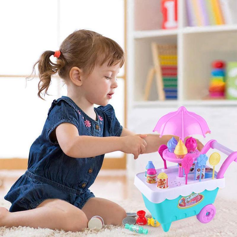 17 Pcs Mini Icecream Trolley Simulatie Snoep Huis Spelen Educatief Speelgoed Super Mini Icecream Auto Keuken Speelgoed Voor Kinderen