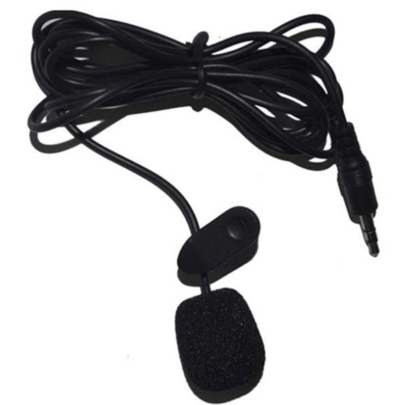 1.5M 3.5mm Black Mini Studio Speech Mic Microphone Clip On Lapel for PC Notebook