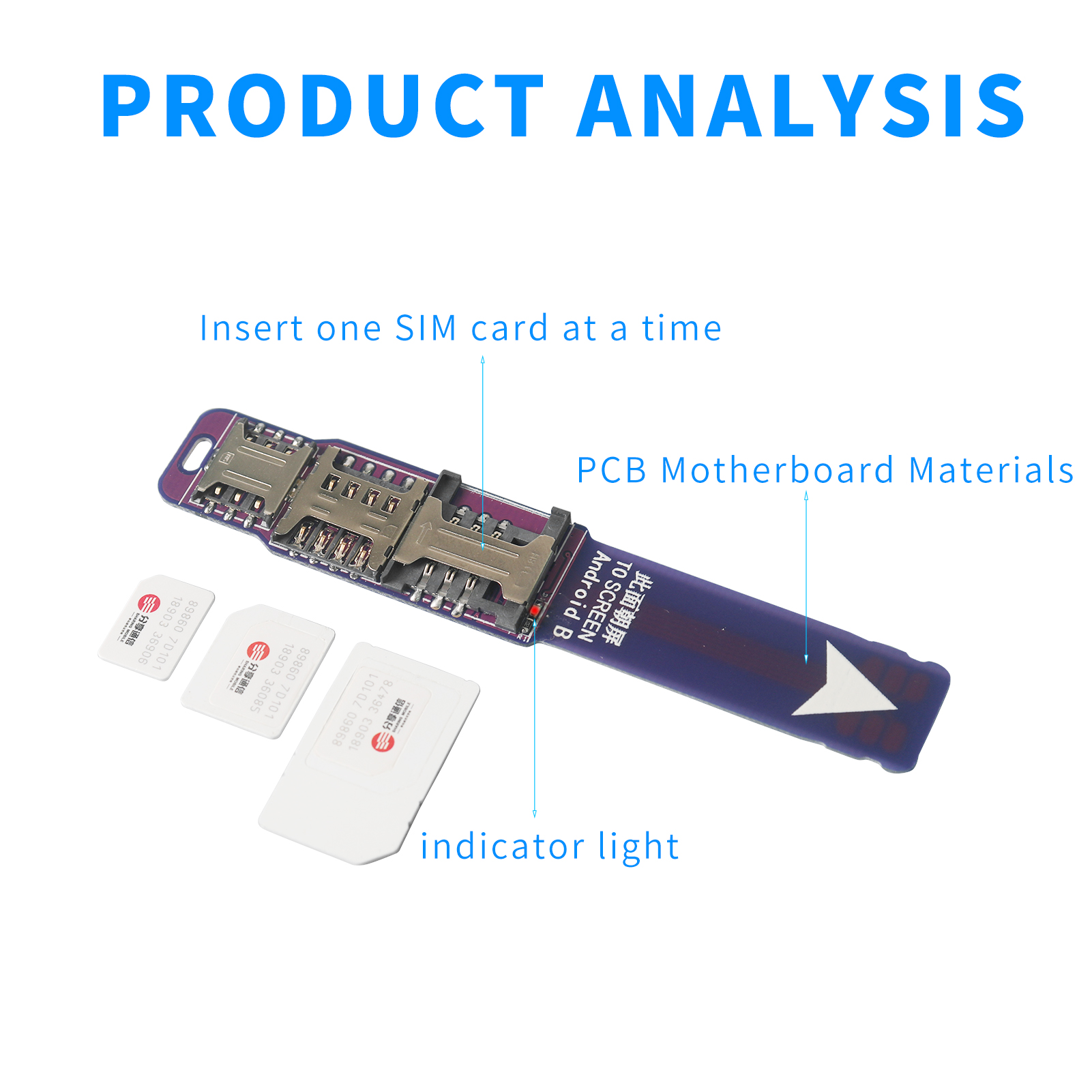 3-in-1 Cell Phone IC Card Activation Tool Micro SIM Card Converter Sim Card Adapter External Card Slot Extender