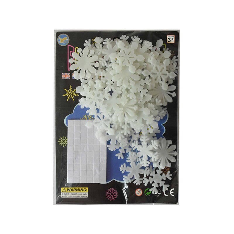 100 stuks/pak kleurrijke lichtgevende sneeuwvlok muurstickers 3cm glow in the dark sneeuwvlokken voor thuiskamer kinderkamer bedankjes stickers decoratie: B05