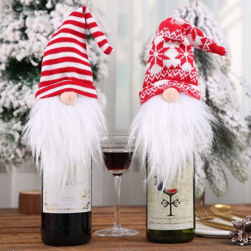 Bos oude man fles deksel kerst familie feest accessoires tafeldecoratie decoratieve wijnfles deksel