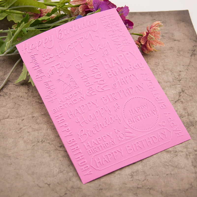 plastic happy birthday craft card making paper card album wedding decoration clip Embossing folders