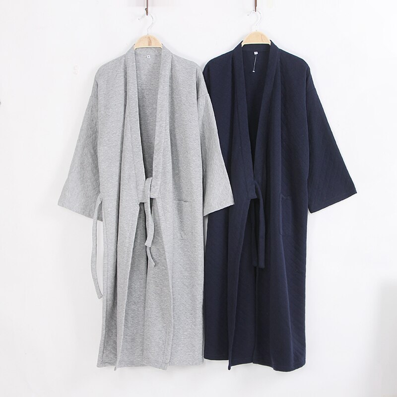 Winter Mens Warm thicken 100% Cotton kimono Yukata Autumn Traditional Long Bathrobe Male lounges pajamas Male pyjamas 110807