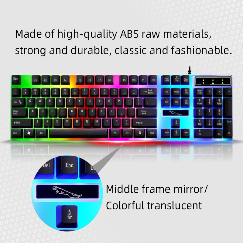 G21 wired mechanical suspension keyboard set led color backlit gaming keyboard and mouse set wired keyboard wired mouse