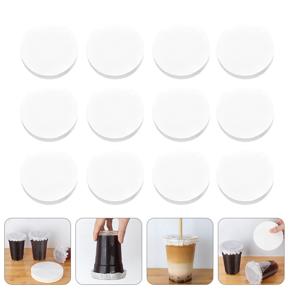 500pcs Drink Cup Sealing Paper Leak Proof Sealing Papers Cup Sealing Papers