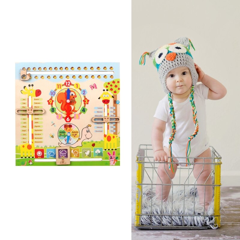 Educational Toys for 3 Year Old, Learning Clock for Kids, All About Today Board, Teaching Time Monthly Calendar