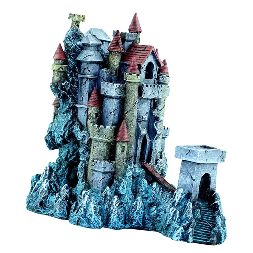 Resin Antique Castle Aquarium Home Decoration Handmade DIY Crafts Castle