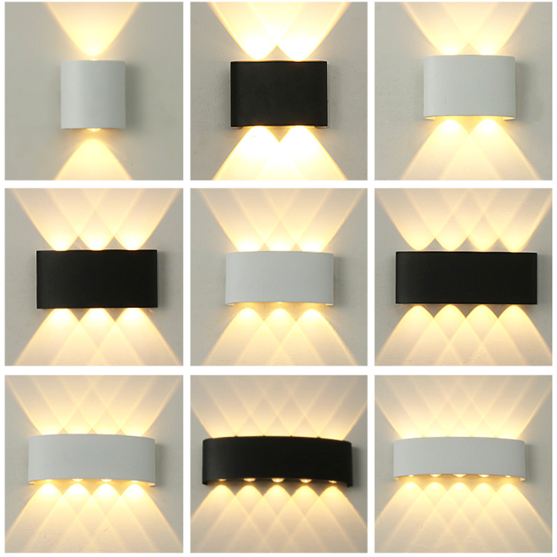 Lámpara LED de pared impermeable para jardín, luz de pared de aluminio para interior, candelabro para sala de estar, balcón, luz de mesita de noche, CA de 110V, 220V